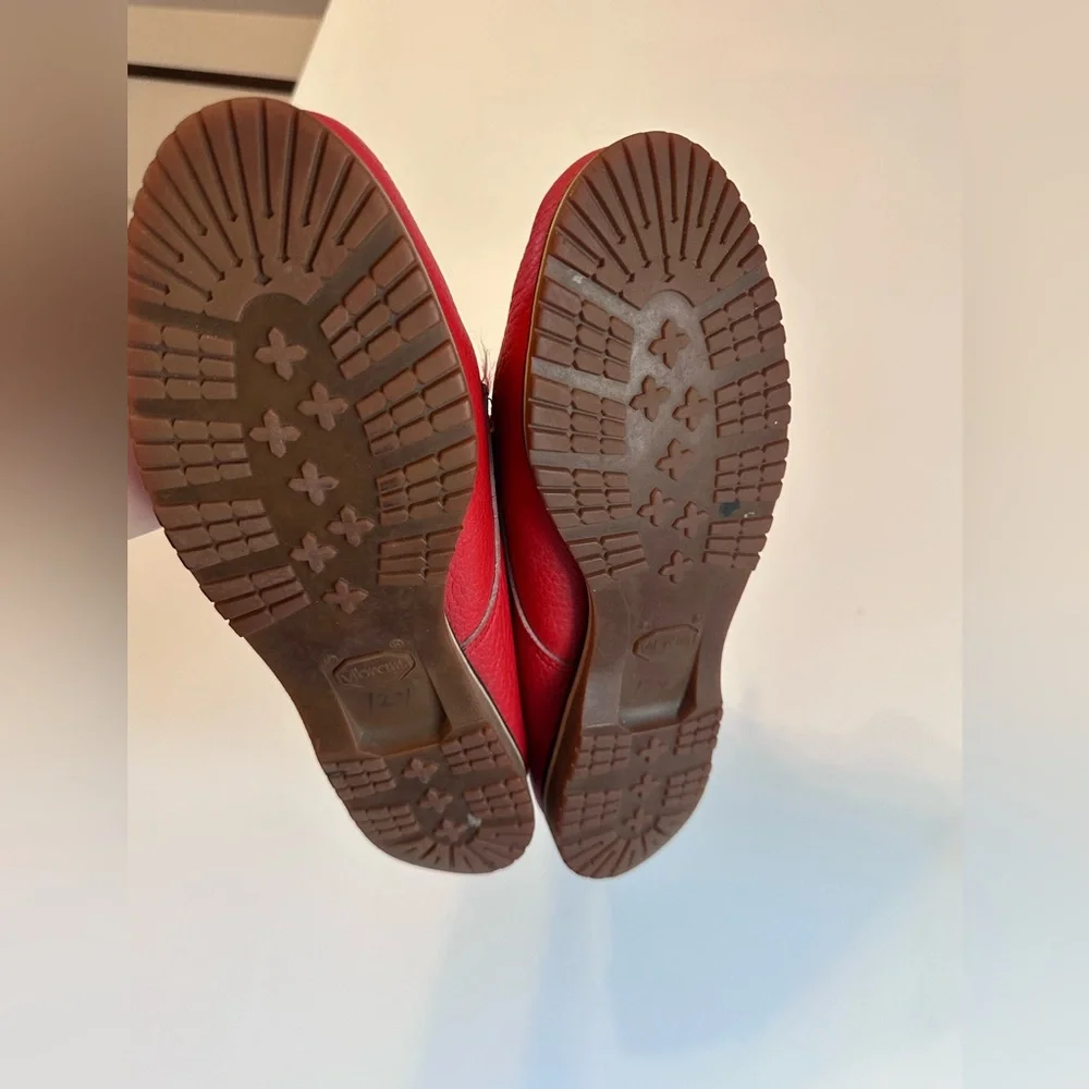 Vintage Dooney & Bourke Red Leather moccasin Men's Chukka Boots - Picture 2 of 8